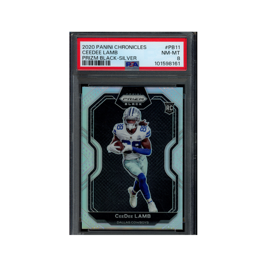 Ceedee Lamb 2020 Panini Chronicles Football Prizm Black Silver Rookie PSA 8