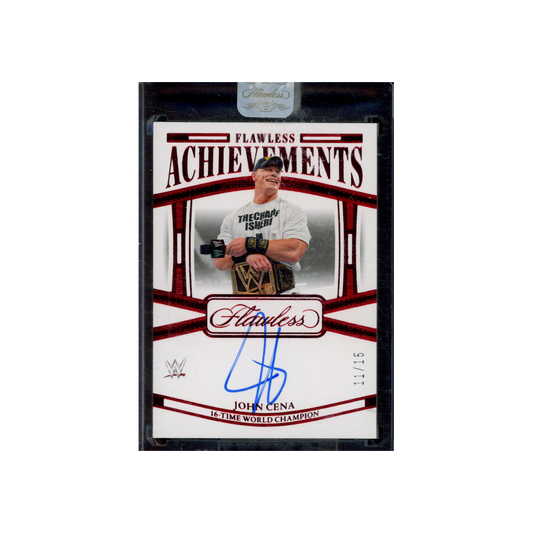 John Cena 2024 Panini Flawless WWE Flawless Achievements Auto Ruby /15