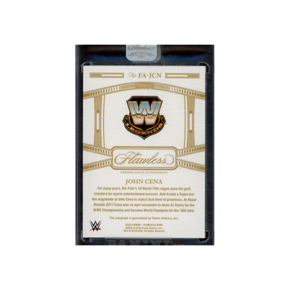 John Cena 2024 Panini Flawless WWE Flawless Achievements Auto Ruby /15