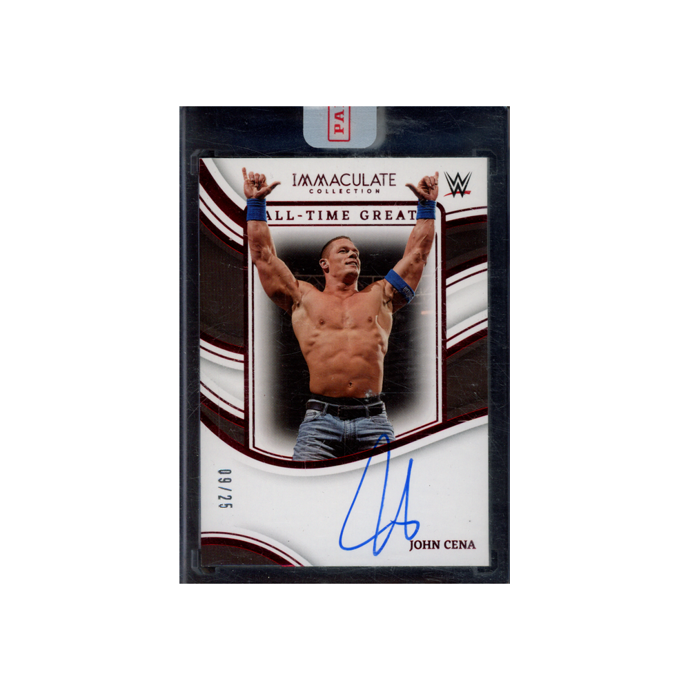 John Cena 2023 Panini Immaculate Collection WWE All-Time Greats Auto Red /25