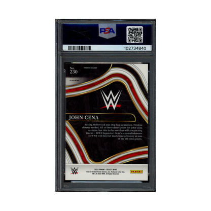 John Cena 2022 Panini Select WWE Reed Wave Prizm Ringside PSA 10