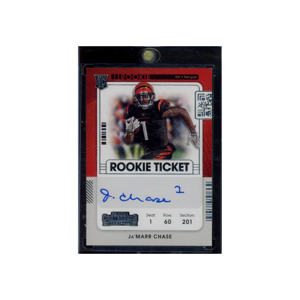 Ja_Marr Chase 2021 Panini Contenders Football Rookie Ticket Auto