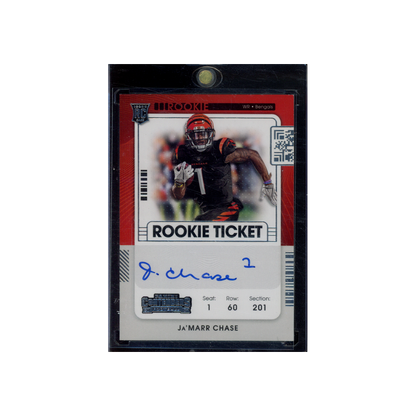 Ja_Marr Chase 2021 Panini Contenders Football Rookie Ticket Auto