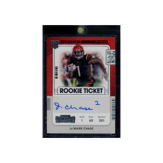 Ja_Marr Chase 2021 Panini Contenders Football Rookie Ticket Auto