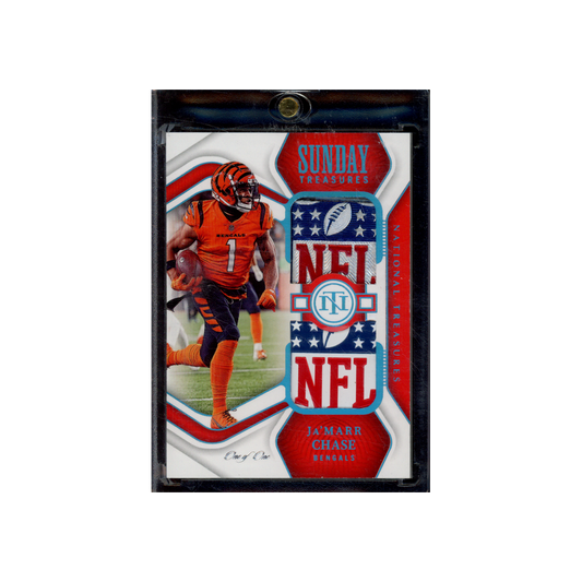 Ja'Marr Chase 2022 Panini National Treasures Football Sunday Treasures NFL Shield 1/1