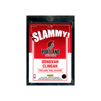 Donovan Clingan 2024-25 Panini Donruss Optic Basketball Slammy Rookie Gold /10