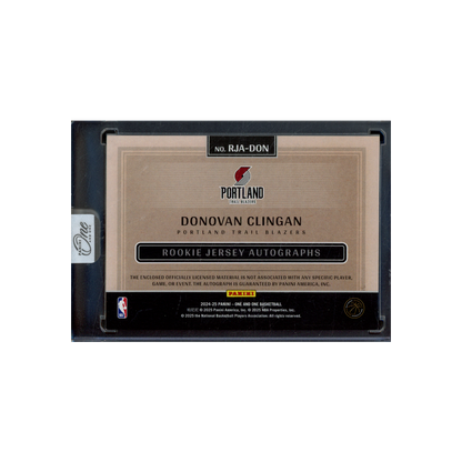 Donovan Clingan 2024-25 Panini One and One Basketball RPA /99