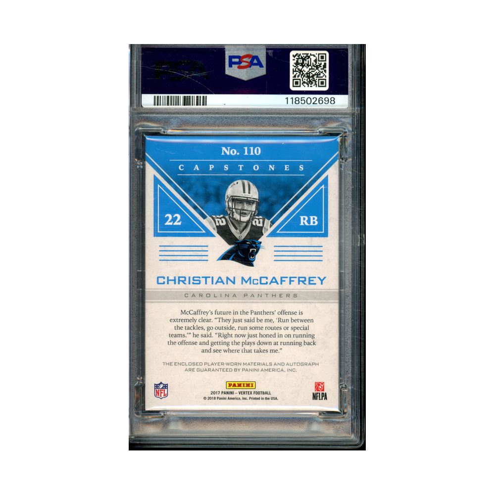 Christian McCaffrey 2017 Panini Vertex Football RPA /99 PSA 9