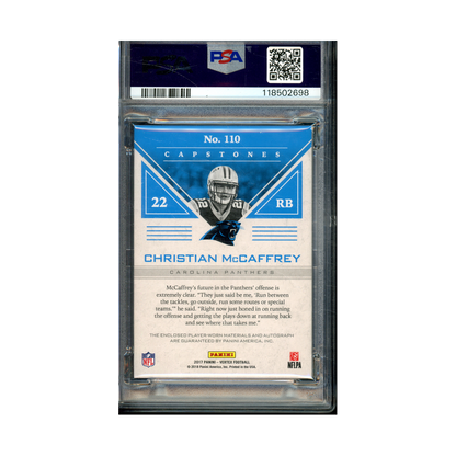 Christian McCaffrey 2017 Panini Vertex Football RPA /99 PSA 9