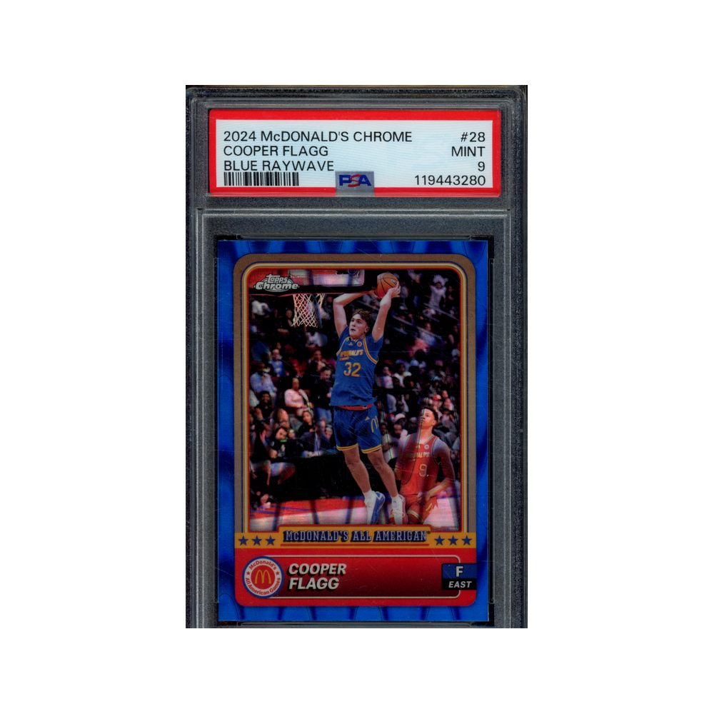 Cooper Flagg 2024 McDonalds Chrome Blue Raywave PSA 9