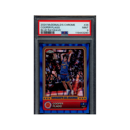 Cooper Flagg 2024 McDonalds Chrome Blue Raywave PSA 9