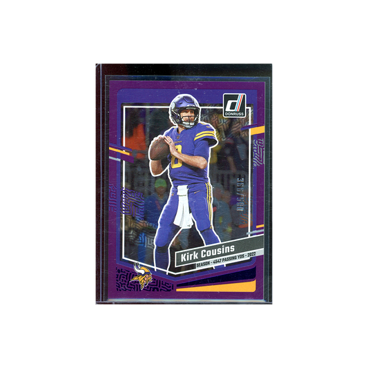 Kirk Cousins 2023 Panini Donruss Football Season Stat Purple /500