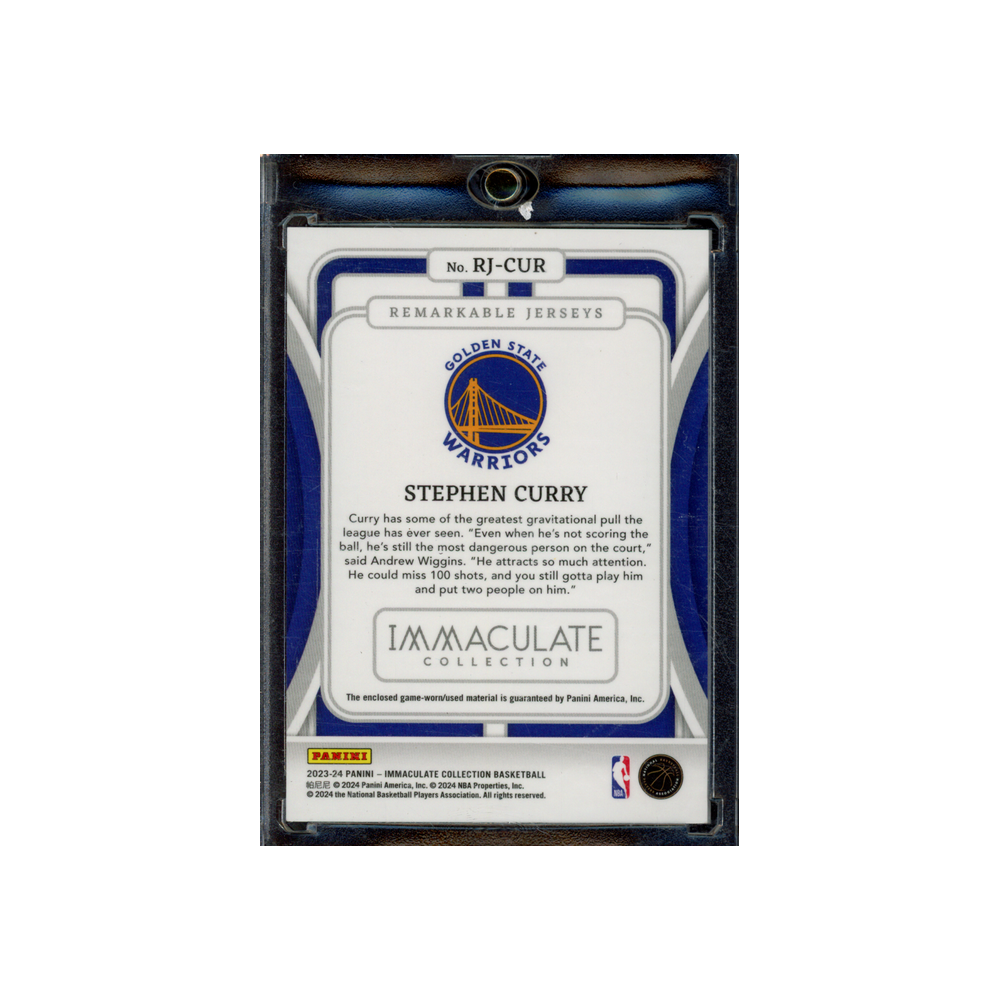Stephen Curry 2023-24 Panini Immaculate Basketball Remarkable Jerseys Patch /99