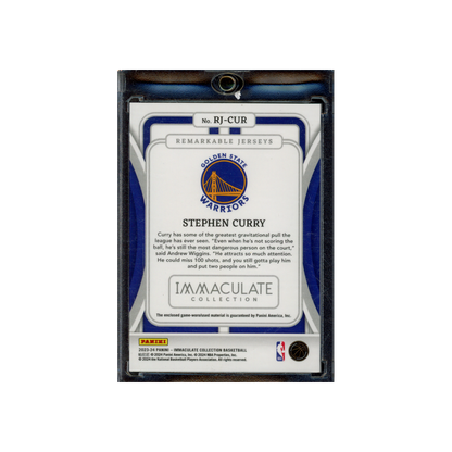 Stephen Curry 2023-24 Panini Immaculate Basketball Remarkable Jerseys Patch /99
