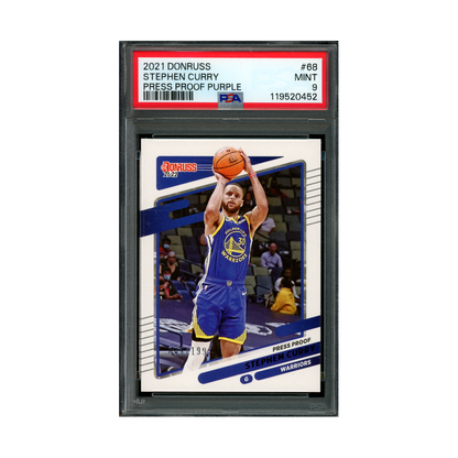 Stephen Curry 2021 Panini Donruss Basketball Press Proof Purple /199 PSA 9