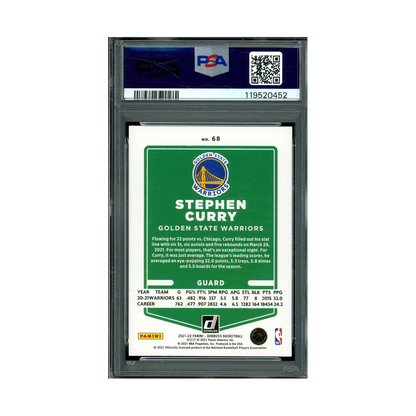 Stephen Curry 2021 Panini Donruss Basketball Press Proof Purple /199 PSA 9