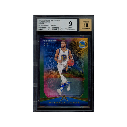 Stephen Curry 2017-18 Panini Ascension Auto Green /5 BGS 9/10