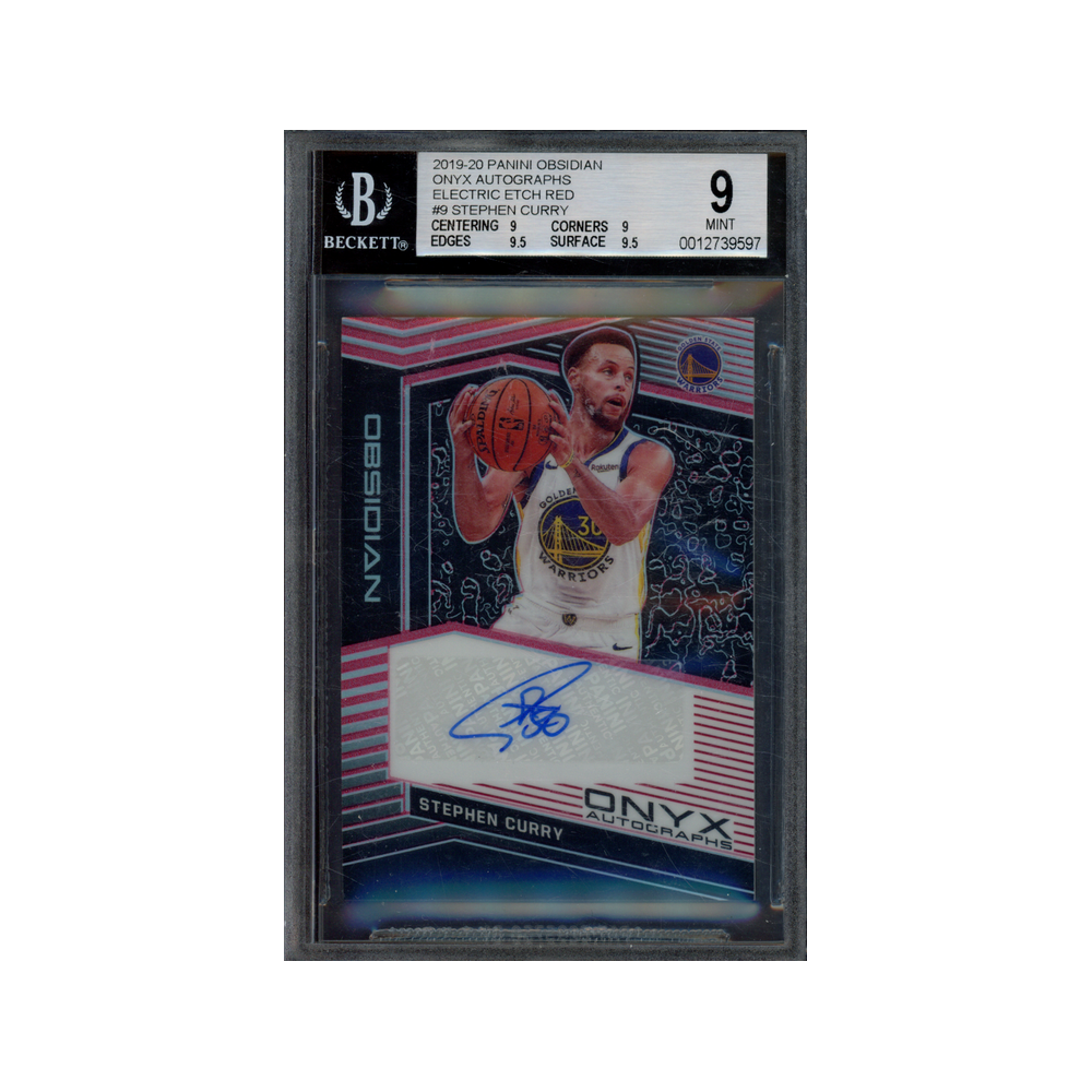 Stephen Cury 2019-20 Panini Obsidian Basketball Onyx Auto Red /5 BGS 9/10