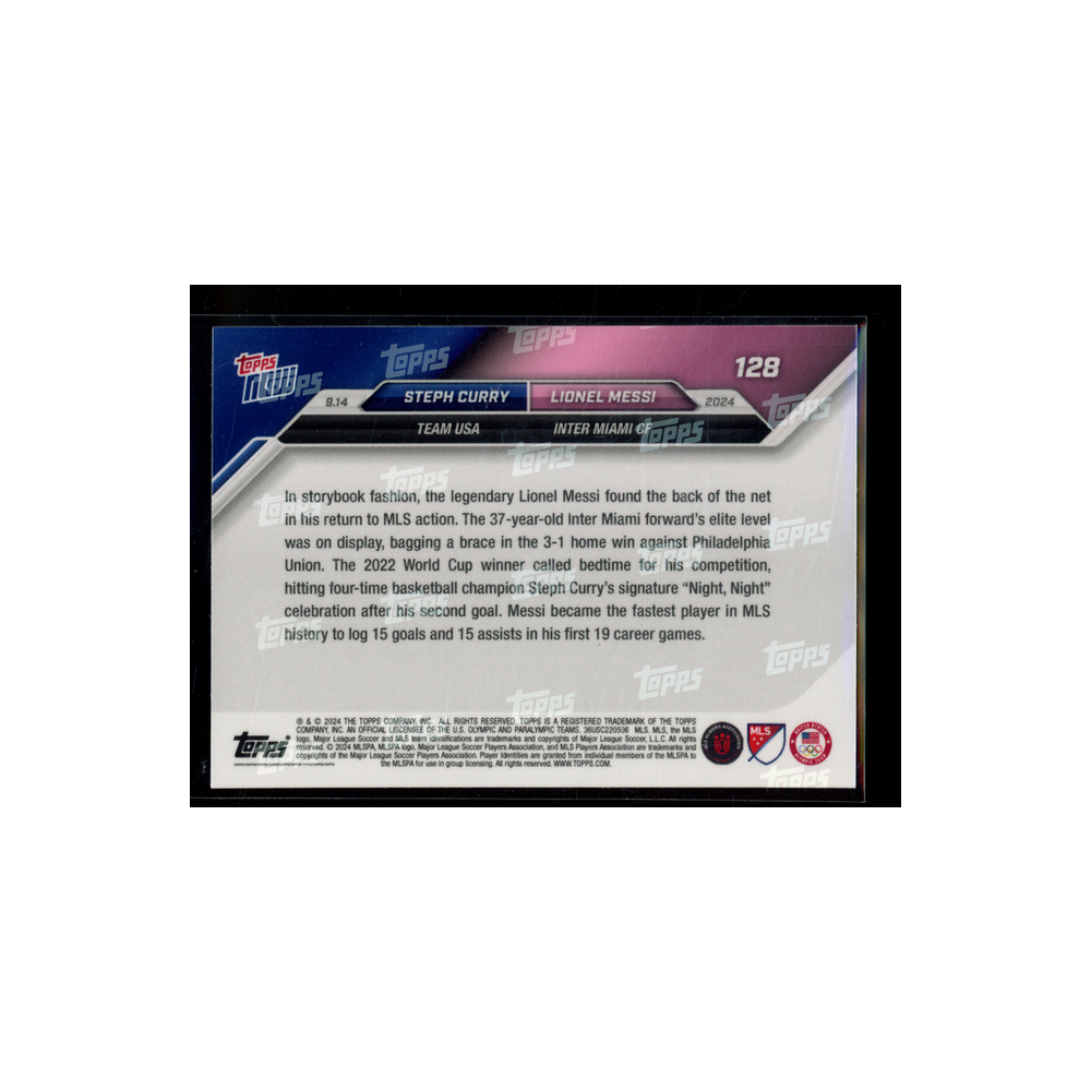 Stephen Curry Lionel Messi 2024 Topps Now Night Night