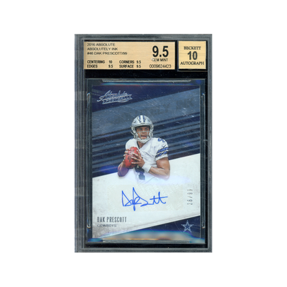 Dak Prescott 2016 Panini Absolute Football Absolutely Ink Rookie Auto /99 BGS 9.5/10