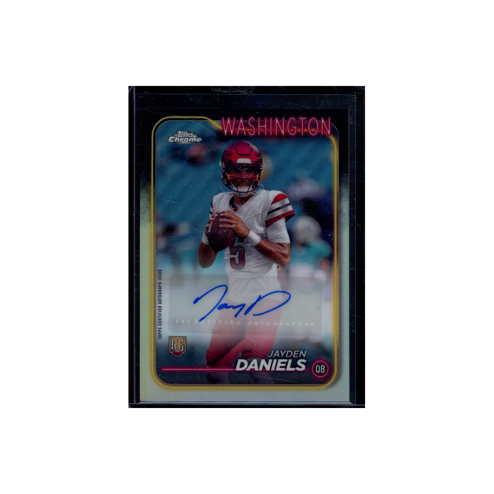 Jayden Daniels 2024 Topps Chrome Base Variation Refractor Rookie Auto