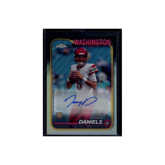 Jayden Daniels 2024 Topps Chrome Base Variation Refractor Rookie Auto