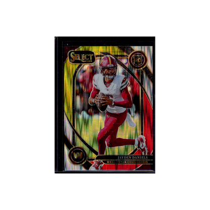 Jayden Daniels 2024 Panini Select Football Yellow Red Shock Rookie