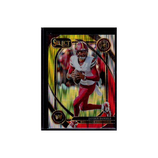 Jayden Daniels 2024 Panini Select Football Yellow Red Shock Rookie