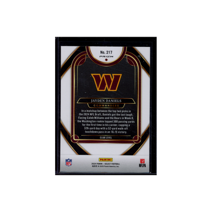 Jayden Daniels 2024 Panini Select Football Yellow Red Shock Rookie