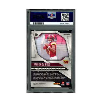 Jayden Daniels 2024 Panini Prizm Football Black & White Prizm Checker Rookie PSA 9