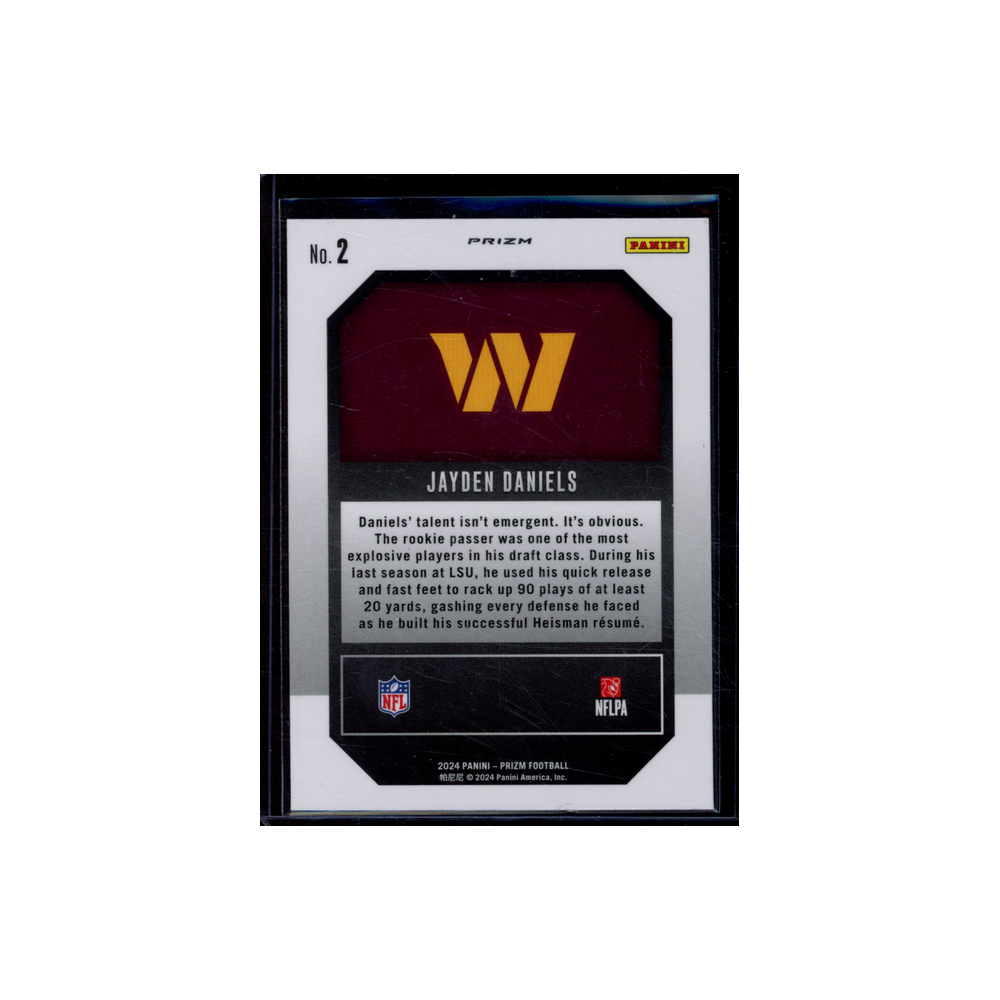 Jayden Daniels 2024 Panini Prizm Football Emergent Green Prizm Rookie