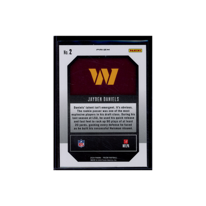 Jayden Daniels 2024 Panini Prizm Football Emergent Green Prizm Rookie