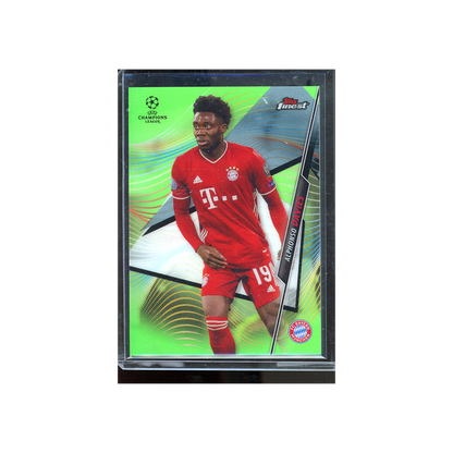 Alphonso Davies 2021 Topps Finest UCL Green Refractor /99