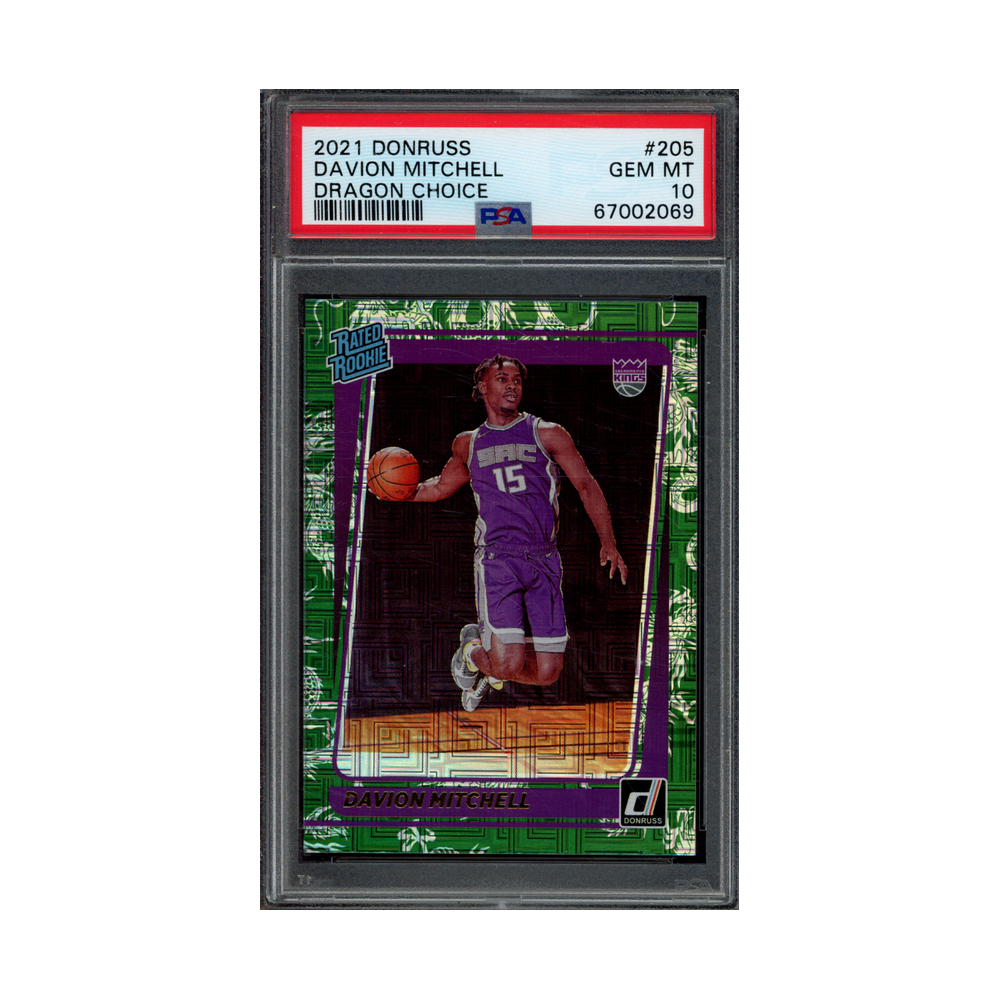 Davion Mitchell 2021 Panini Donruss Basketball Rated Rookie Dragon Choice PSA 10