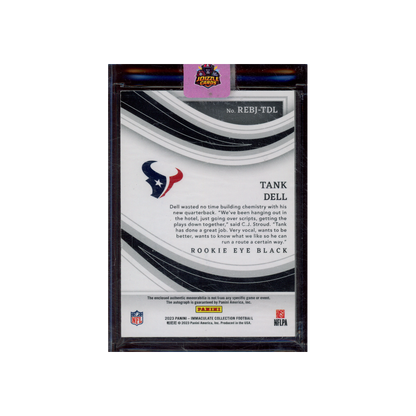 Tank Dell 2023 Panini Immaculate Collection Football Rookie Eye Black RPA /25