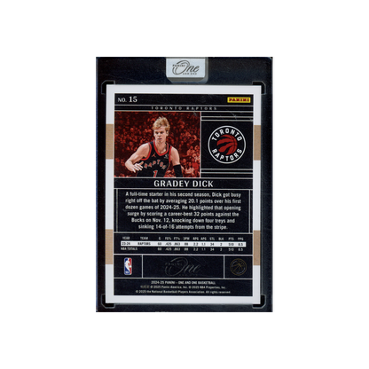 Gradey Dick 2024-25 Panini One and One Basketball Red /15 *READ*