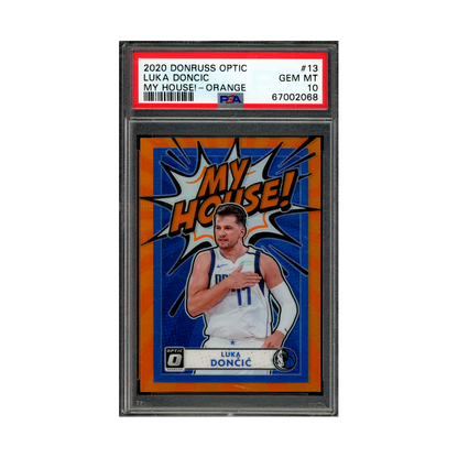 Luka Doncic 2020 Panini Donruss Optic Basketball My House Orange /39 PSA 10