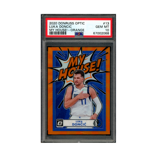 Luka Doncic 2020 Panini Donruss Optic Basketball My House Orange /39 PSA 10