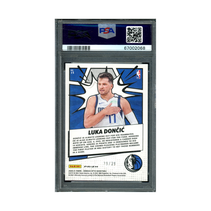 Luka Doncic 2020 Panini Donruss Optic Basketball My House Orange /39 PSA 10