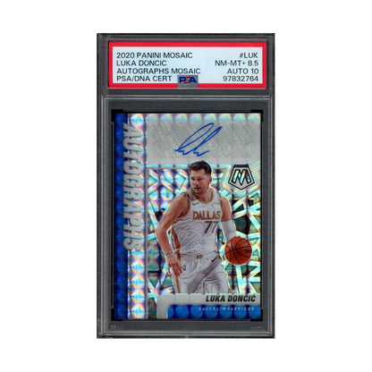 Luka Doncic 2020 Panini Mosaic Basketball Auto PSA 8.5/10