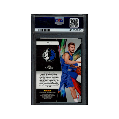 Luka Doncic 2018 Panini Prizm Basketball Freshman Phenoms Silver Prizm Rookie PSA 10