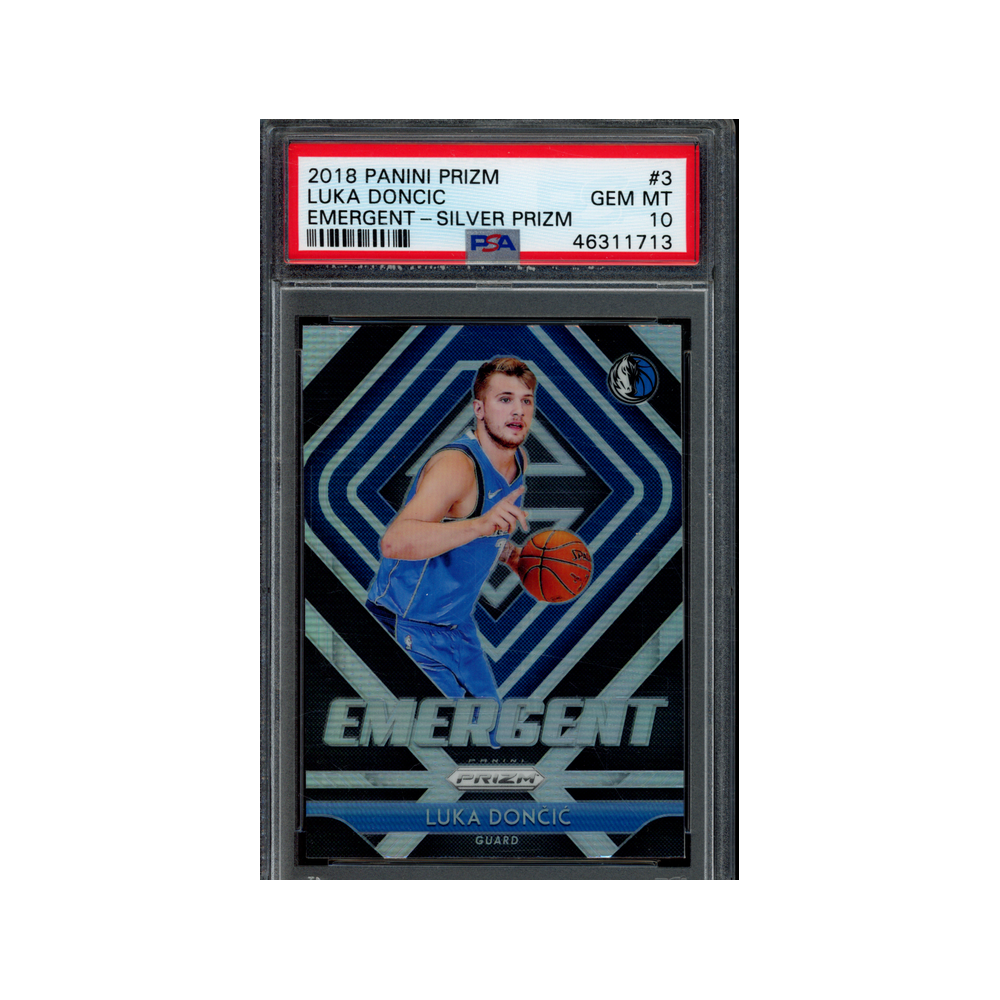 Luka Doncic 2018 Panini Prizm Basketball Emergent Silver Prizm Rookie PSA 10