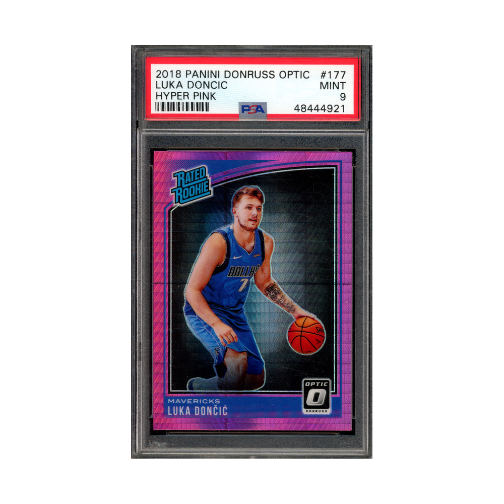 Luka Doncic 2018 Panini Donruss Optic Basketball Rated Rookie Hyper Pink PSA 9