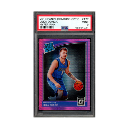 Luka Doncic 2018 Panini Donruss Optic Basketball Rated Rookie Hyper Pink PSA 9