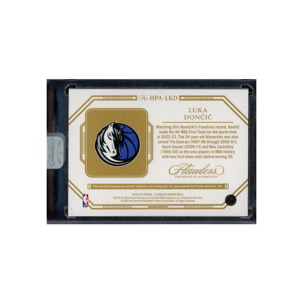 Luka Doncic 2022-23 Panini Flawless Basketball Patch Auto Ruby /15