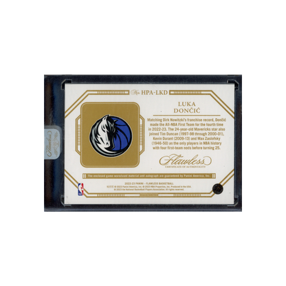 Luka Doncic 2022-23 Panini Flawless Basketball Patch Auto Ruby /15