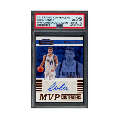 Luka Doncic 2019 Panini Contenders Basketball MVP Contenders Auto Bronze /25 PSA 10