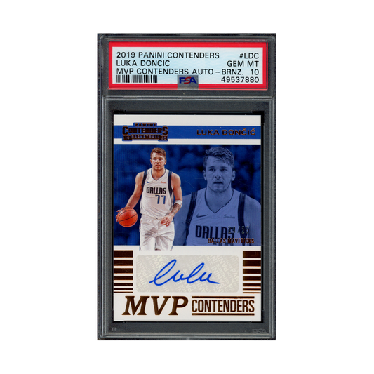 Luka Doncic 2019 Panini Contenders Basketball MVP Contenders Auto Bronze /25 PSA 10