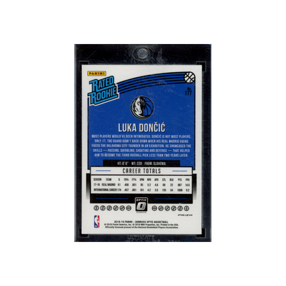 Luka Doncic 2018-19 Panini Donruss Optic Basketball Rated Rookie Shock