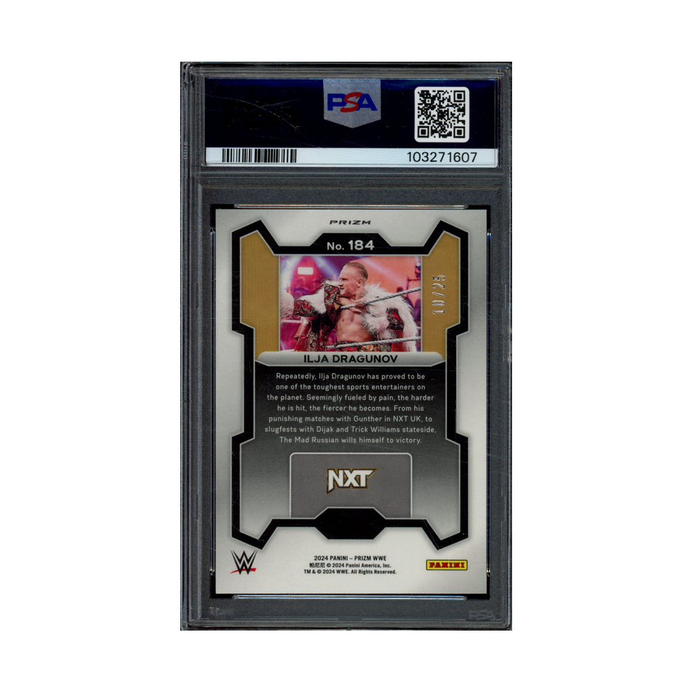 Ilja Dragunov 2024 Panini Prizm WWE Green Pulsar Prizm /25 PSA 9